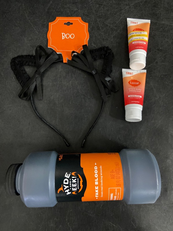 Photo 1 of 4 Item Seasonal & Party Supplies, Bath & Body | 2 Body Deodorant, 16 FL OZ Fake Blood, 1 Headband