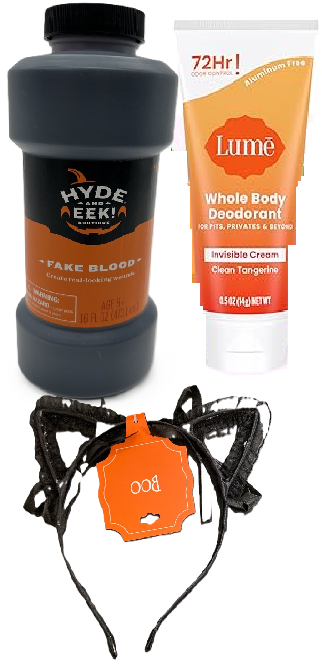 Photo 1 of 4 Item Seasonal & Party Supplies, Bath & Body | 2 Body Deodorant, 16 FL OZ Fake Blood, 1 Headband