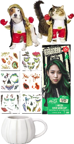 Photo 1 of 4 Item Seasonal & Party Supplies, Kitchen & Dining, Pet Supplies, Hair Care | 1 Cup, 11 Tattoos, 1 Hair Makeup, 1 Pet Outfit