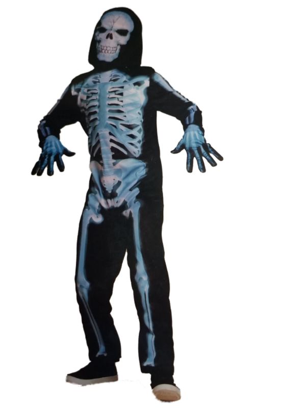 Photo 1 of M 8 Hyde & Eek Boys Black & White X-Ray Skeleton Halloween Costume Jumpsuit