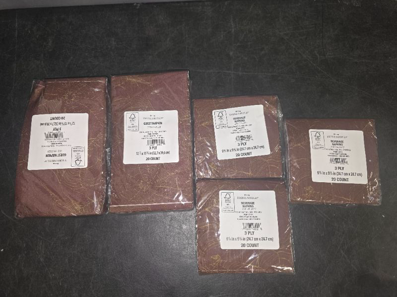 Photo 1 of 5 Pack Spider Web Disposable Napkins Dark Red - 20ct Each 