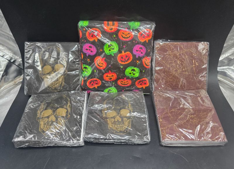 Photo 1 of 6 Count Halloween Pattern Napkins - 20 Count Each 