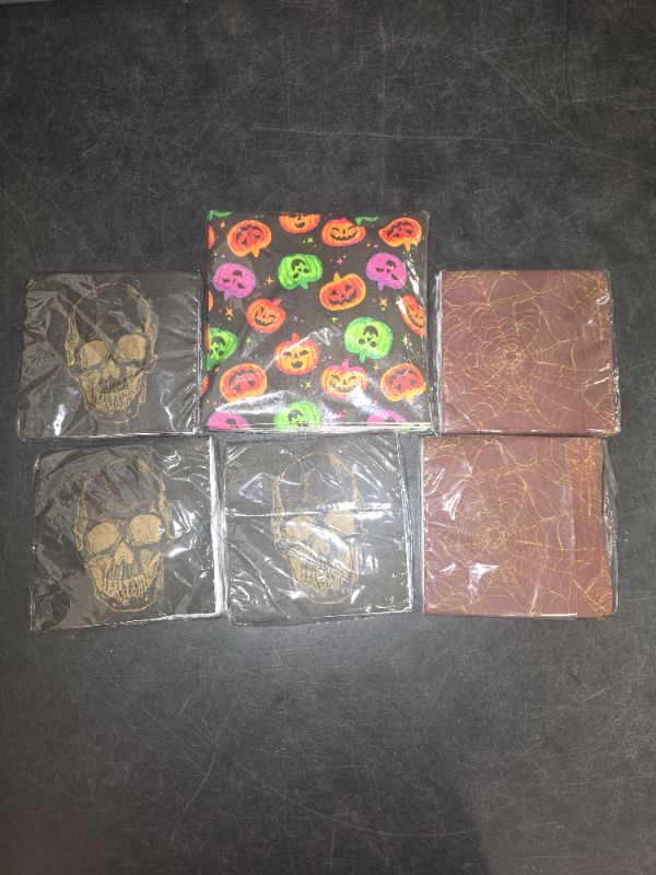 Photo 1 of 6 Count Halloween Pattern Napkins - 20 Count Each 