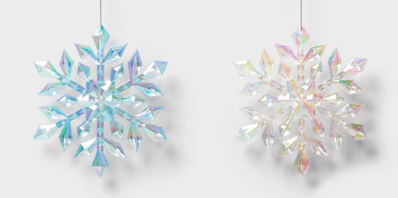 Photo 1 of 10 Blue & 10 Iridescent Snowflake Christmas Tree Ornaments - Wondershop™
