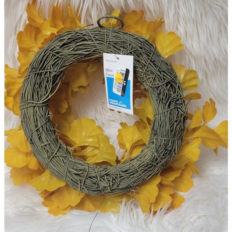 Photo 1 of 30.4cm Ginko Leaves Artificial Wreath Gold - Room Essentials
