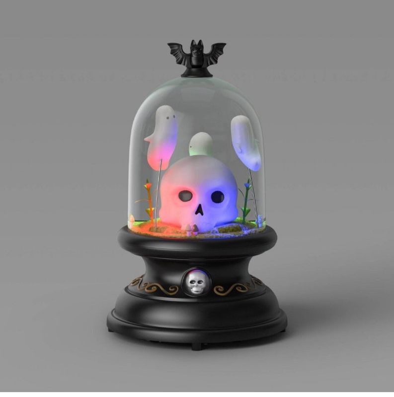 Photo 1 of Ghost and Skull Plastic Cloche Halloween Decorative Prop - Hyde & EEK! Boutique