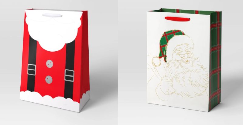 Photo 1 of 4 Pack Santa Jumbo Christmas Gift Bags - 2 Of Each Style 