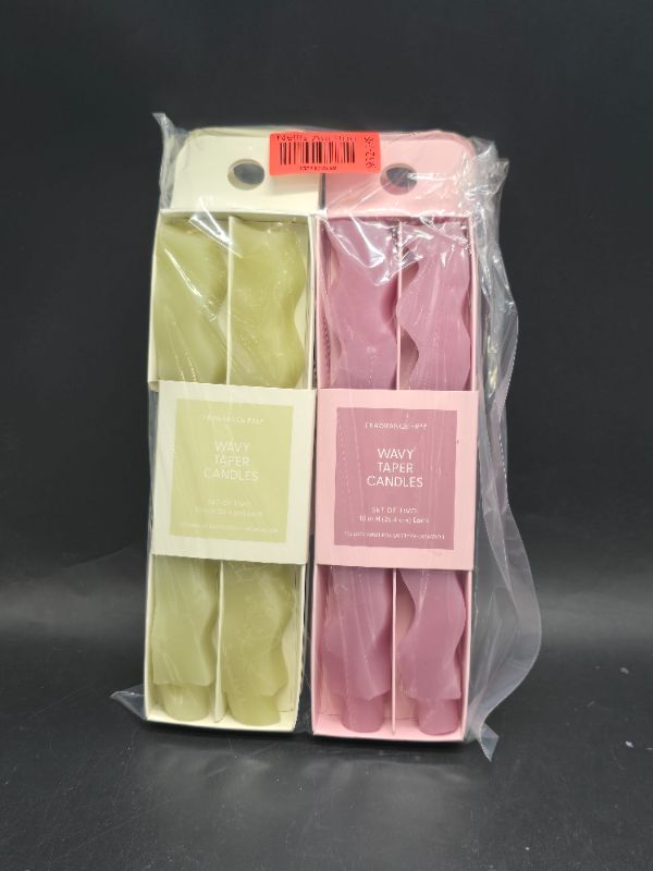 Photo 1 of 4pc Wavy Shaped Taper Candles