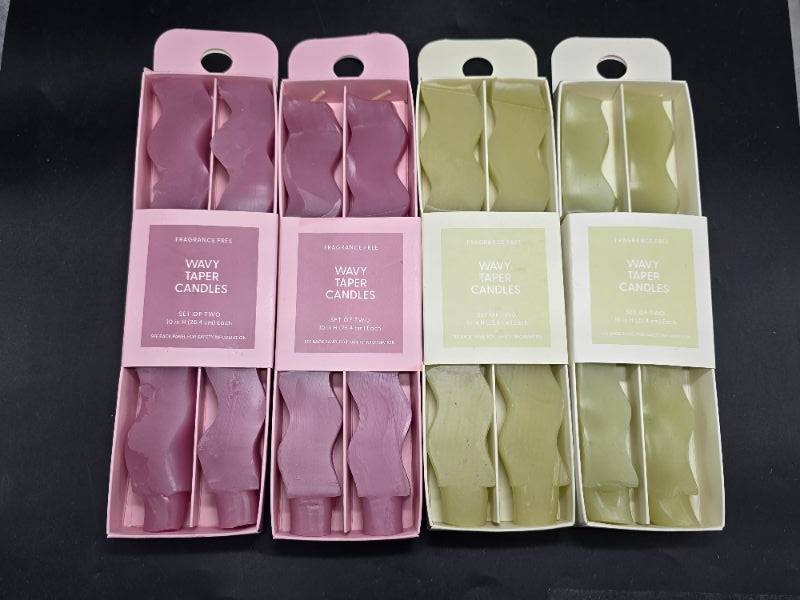 Photo 1 of 4pc Wavy Shaped Taper Candles