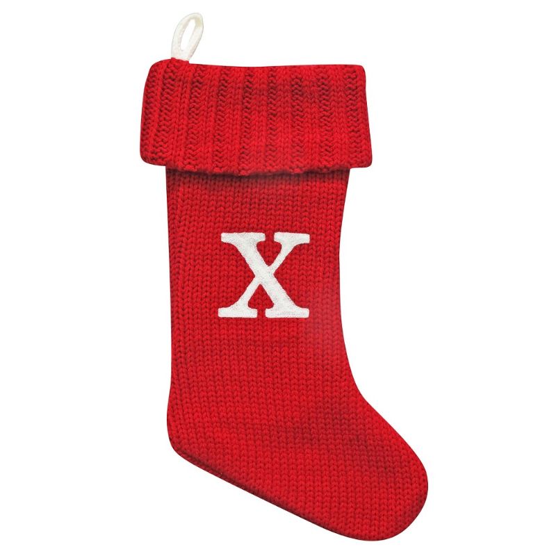 Photo 1 of Knit Monogram Christmas Stocking Red X - Wondershop