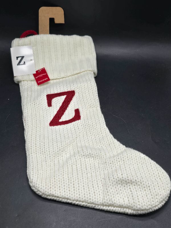 Photo 1 of Knit Monogram Christmas Stocking White Z - Wondershop 20"