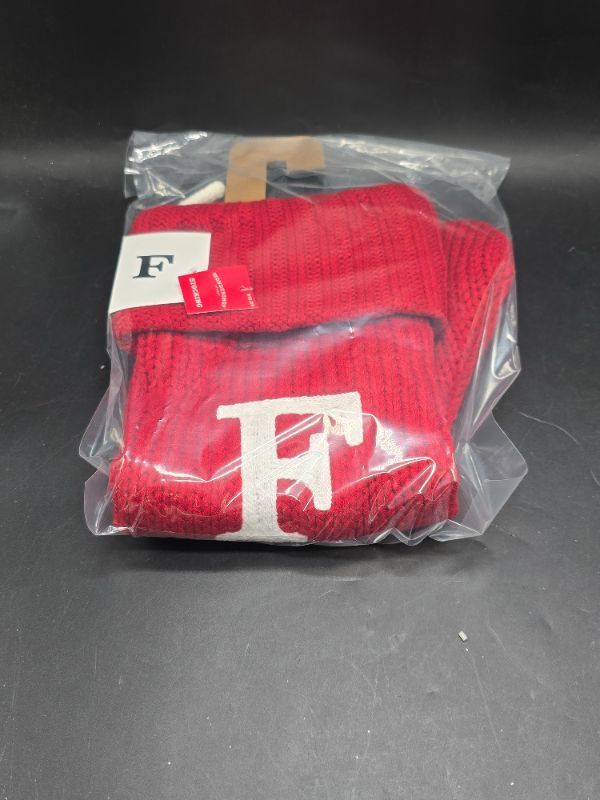 Photo 1 of Knit Monogram Christmas Stocking Red F - Wondershop 20"