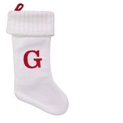 Photo 1 of Knit Monogram Christmas Stocking Red G - Wondershop 20"