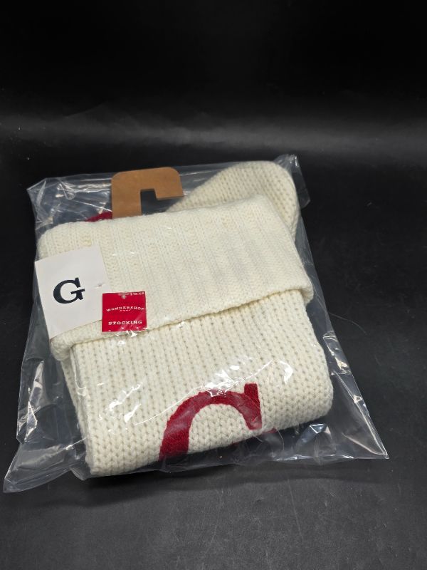 Photo 1 of Knit Monogram Christmas Stocking Red G - Wondershop 20"