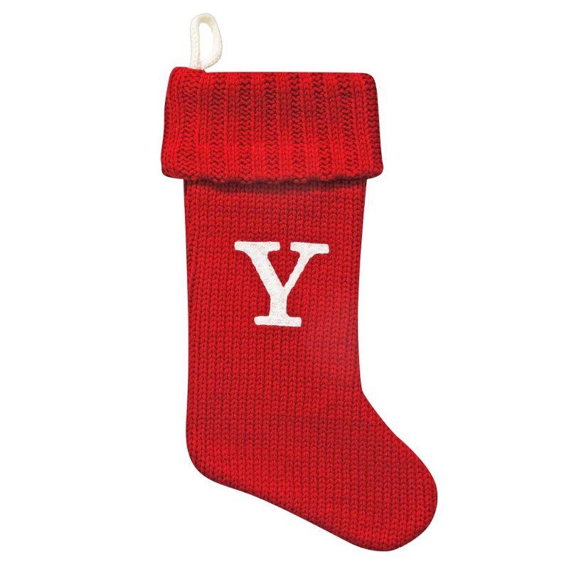 Photo 1 of Knit Monogram Christmas Stocking Red Y - Wondershop 20"