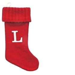 Photo 1 of Knit Monogram Christmas Stocking Red L - Wondershop 20"