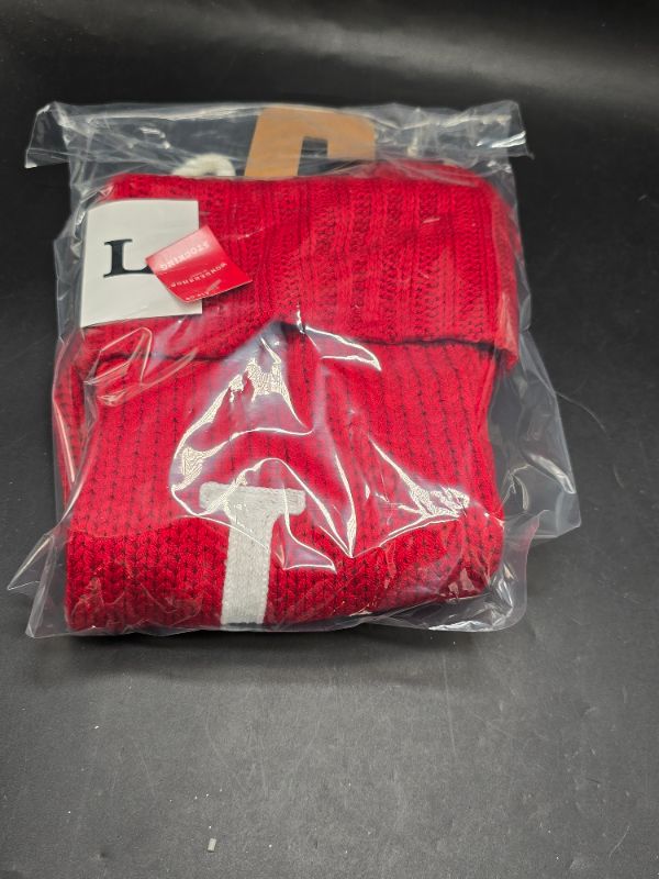 Photo 1 of Knit Monogram Christmas Stocking Red L - Wondershop 20"