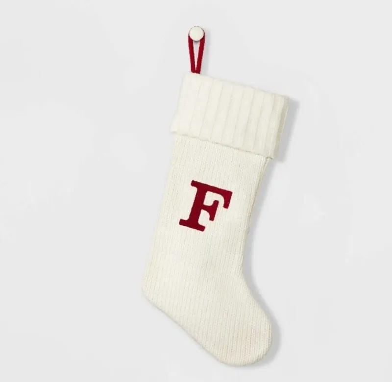 Photo 1 of Knit Monogram Christmas Stocking White F - Wondershop™ 20"