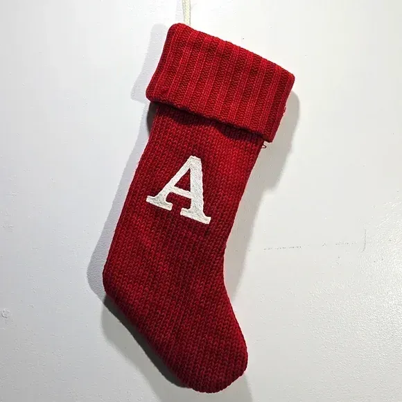 Photo 1 of Knit Monogram Christmas Stocking White A - Wondershop™ 20"