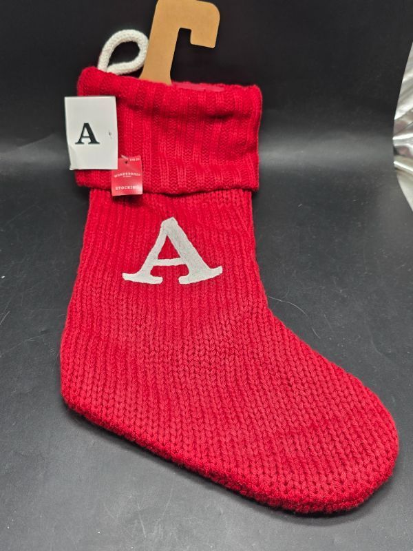 Photo 1 of Knit Monogram Christmas Stocking White A - Wondershop™ 20"