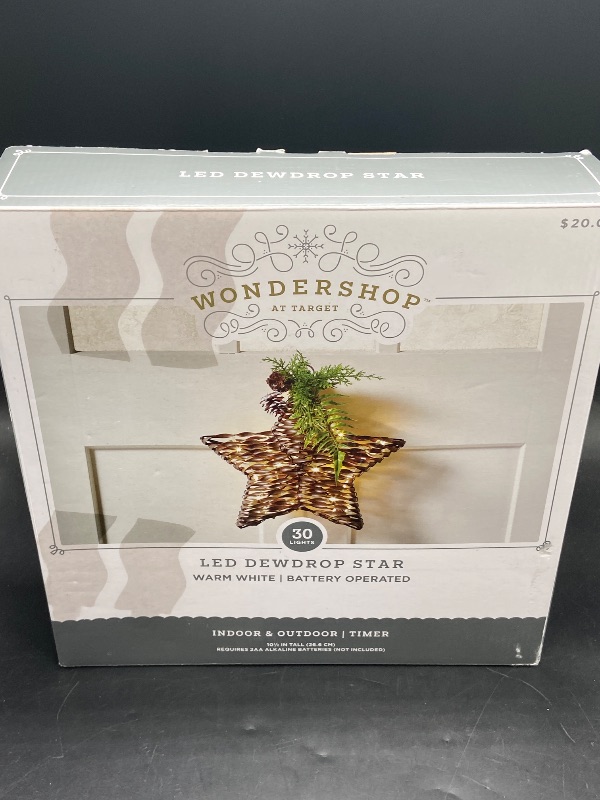 Photo 1 of LED Hanging Metal Star with Faux Greenery Christmas Novelty Sculpture Light - Wondershop™