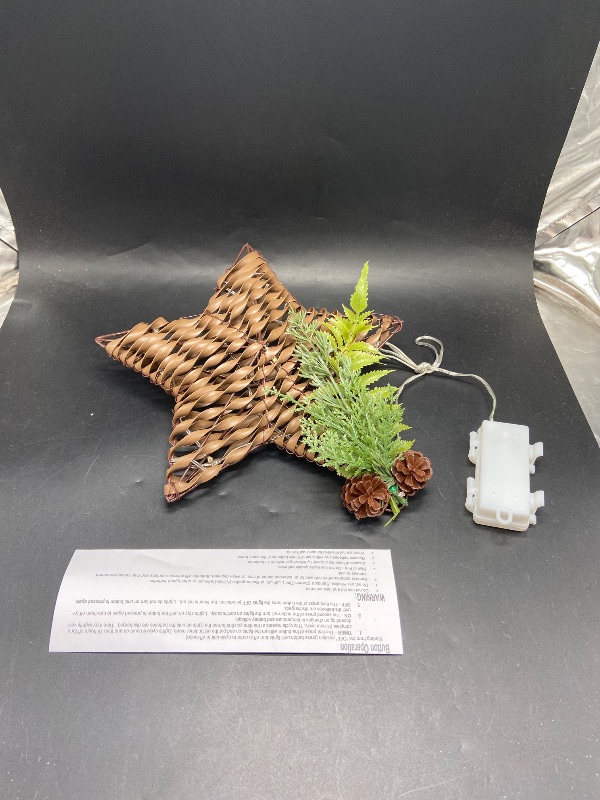 Photo 1 of LED Hanging Metal Star with Faux Greenery Christmas Novelty Sculpture Light - Wondershop™