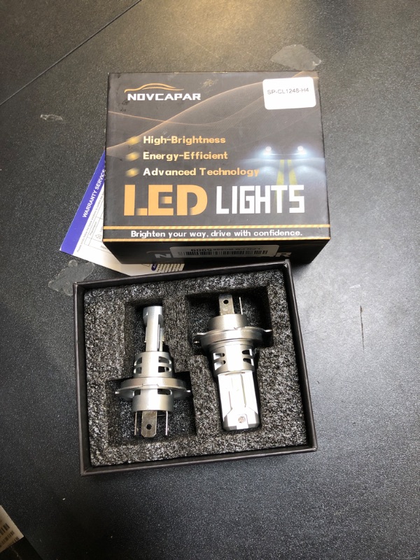 Photo 2 of NOVCAPAR 2024 Newest H4/9003/HB2 LED Bulbs, Hi and Low Beam, 30000LM 1000% Brightness, 6500K Cool White, 150W with Cooling Fan, Plug-N-Play, 1:1 Mini Size, h4 led Fog Light Bulbs, Pack of 2