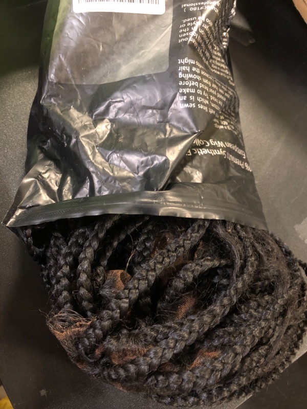 Photo 1 of Fecihor 13x8 Inch HD Lace Front Boho Knotless braided Wigs For Women 36" Braided Wig With Baby Hair Braid Lace Front Wig Human Hair Blended Bohemian Braiding Wig