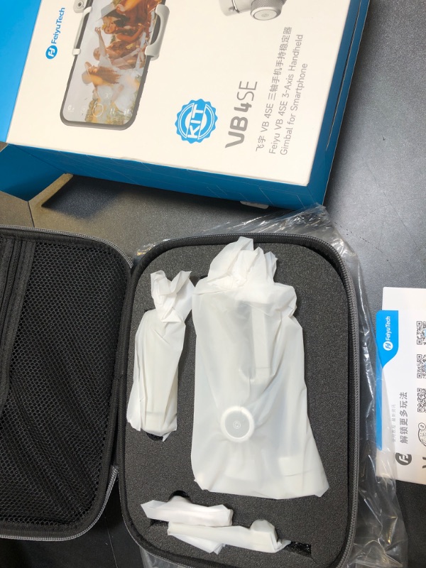 Photo 1 of FeiyuTech VB 4SE Kit-Phone Gimbal Stabilizer with Bag,Lighting Enabled Tracking Module, Phone Gimbal for Video Recording,Gesture Control, fit iPhone&Android,Vertical Shot for YouTube,TikTok,Max 0.69lb