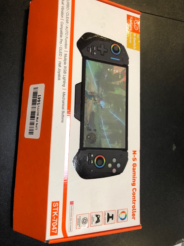 Photo 1 of Controller for Switch/OLED Inline Gaming Handle with 6-axis Gyroscope Function RGB, Silver Hall 3D joystick, Game card storage function Controller Remote with Adjustable TURBO/Dual Motor Vibrations