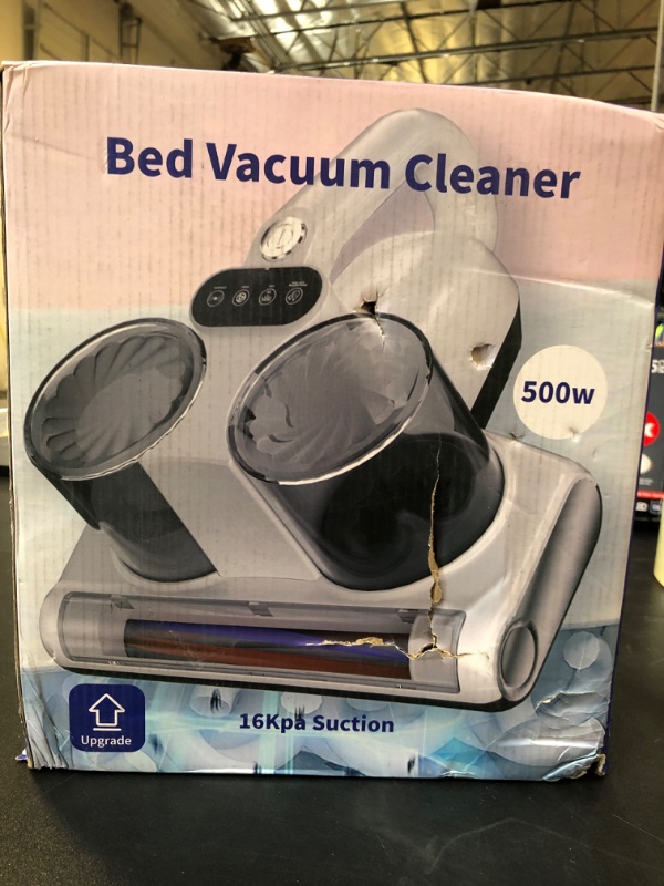 Photo 2 of Bed Vacuum Cleaner Mattress Vacuum with UV 16Kpa Suction HEPA Filter 253.7nm UV-C Light & 30000 Rpm/Min Brushroll Rotation & Heating & Ultrasonic Quintuple Tech , Widened Suction Port, 500W, Corded