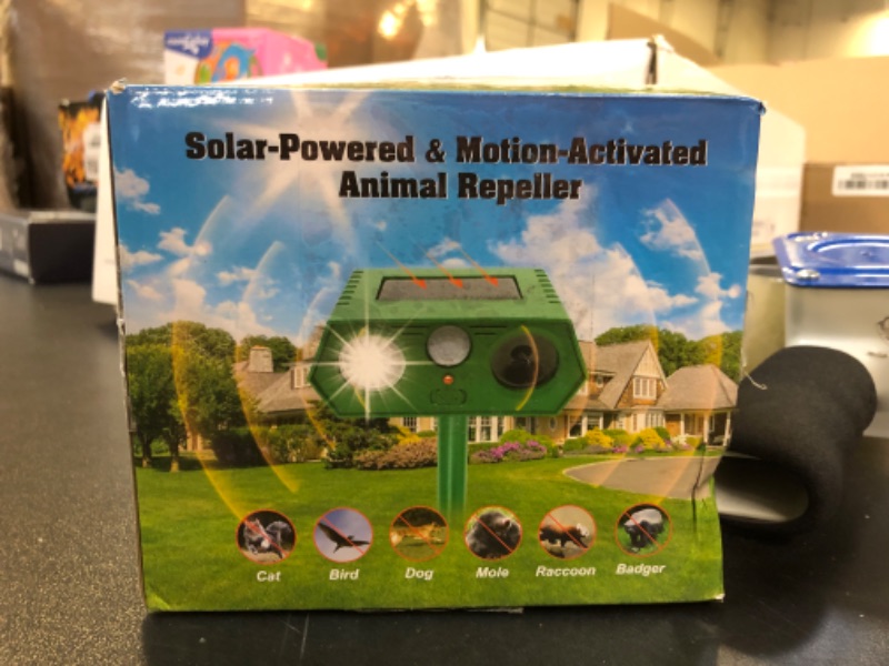 Photo 1 of 4 Pcs Solar Ultrasonic Animal Repellent 2024 Outdoor Cat Deterrent with Flash Light Motion Sensor to Keep Cat Deer Squirrel Raccoon Rabbit Skunk Coyote Dog Bunny Out of Yard Garden Farm