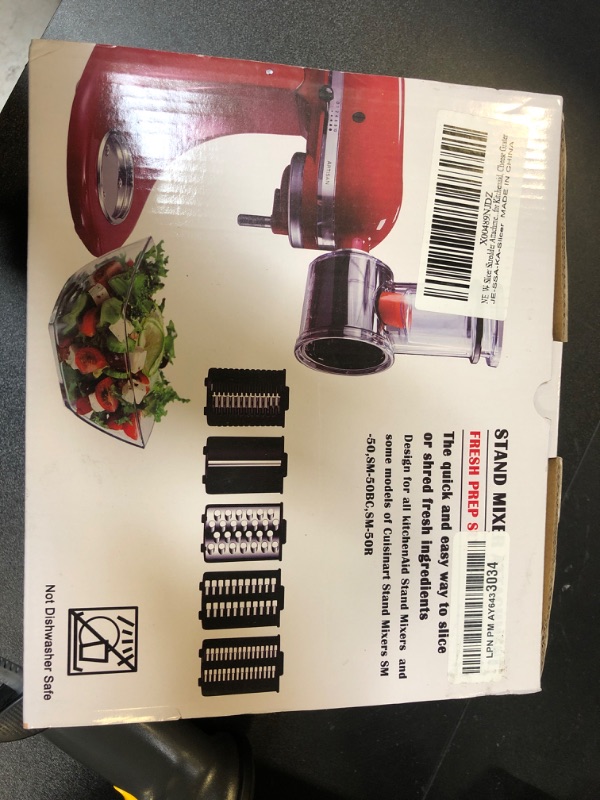 Photo 1 of Stainless Steel Slicer Shredder Attachments for KitchenAid Stand Mixers, Vegetable Shredder, Cheese Grater, Salad Maker, Food Slicers Chopper Grinding Powder Accessories with Detachable 5 Blades