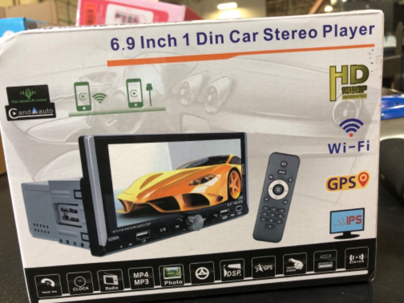 Photo 3 of [2+64G] Hikity Single Din Android 13 Car Stereo Wireless Carplay Android Auto, 6.9 Inch HD Touchscreen Car Radio with GPS Navigation WiFi BT FM RDS Backup Camera & Microphone