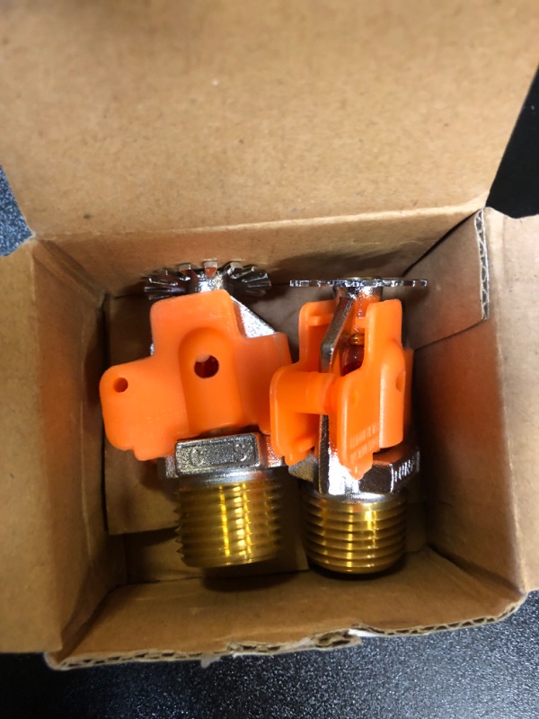 Photo 2 of (2 Pack) FM Approved & UL/CUL Listed TUNA Fire Sprinkler Head Pendent Spray 1/2” NPT 155°F (68°C) K=5.6 K80 Standard Response for Automatic Fire Sprinkler System, Chrome, NX025