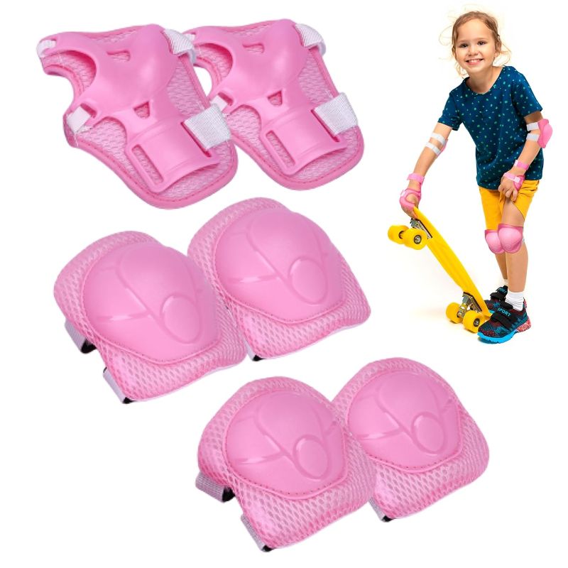 Photo 1 of banana bike Rollerblade Pads for Older Kids - Knee Pads, Elbow Pads, Wrist Guards - Knee Pads for Older Kids - Protective Gear for Outdoor Extreme Sports Activities (Pink)