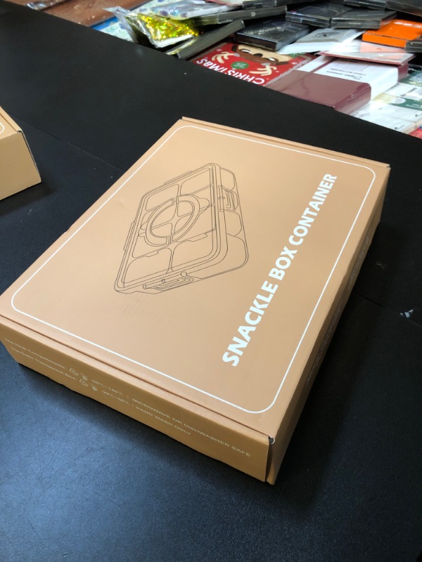 Photo 1 of HAKPNEW Snackle Box Container with Lid & Handle, Divided Clear Snack Box Serving Tray, Refrigerator Organizers and Storage for Fruit, Candy, Charcuterie, Veggie, Perfect for Party, Travel, & Picnic