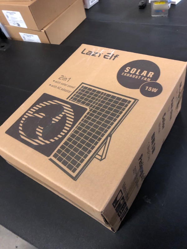Photo 1 of lazyElf Solar Powered Fan, 10 Inch Solar Exhaust Fan 15W Solar Panel with Bracket Solar Fan Strong Airflow for Outside, Greenhouse, Chicken Coop, Pet House, Shed, Garage
