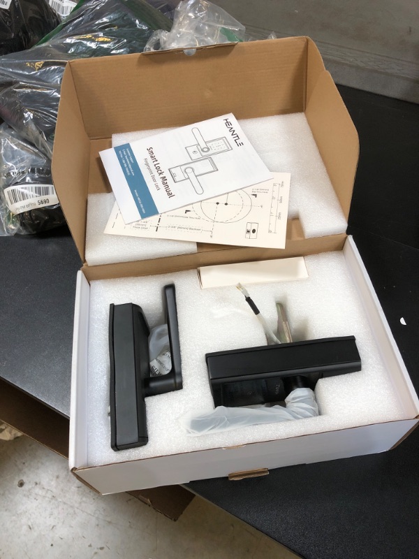 Photo 1 of Keyless Entry Door Lock, HEANTLE Smart Lock Fingerprint Door Lock with Lever Electronic Smart Locks for Front Door Touchscreen Keypads Door Lock Automatic Lock Compatible with Alexa Google Home Black