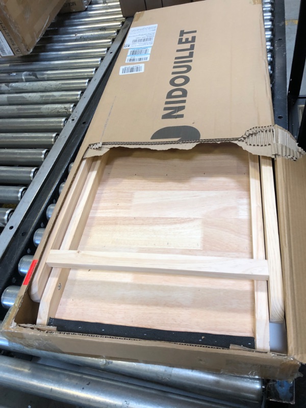 Photo 1 of Nidouillet Dog Ramp for Bed, 47.2" Long Wooden Foldable Dog Ramp, 6 Adjustable Heights from 15.7" to 27.6" with Anti-Slip Rubber Mat, Portable Pet Ramp for Car, Bed, Couch, Max 200lbs