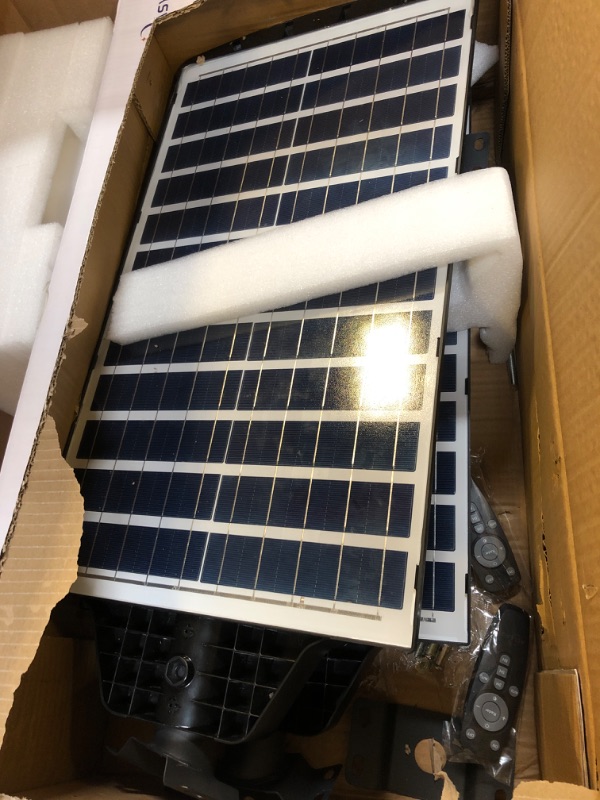 Photo 1 of AllEASY 1600W Solar Street Light Outdoor 2-Pack, 180000Lm Waterproof Solar Parking Lot Lights, Dusk to Dawn with Motion Sensor Remote Control, Solar Powered Light for Yard, Barn, Path