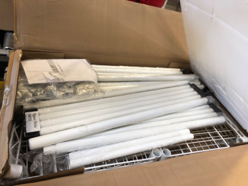 Photo 1 of Ulif E7 Heavy Duty Garment Rack, Clothes Organizer and Storage Rack with Expandable Hangers, Metal Clothing Rack with 6 Wire Shelves, (52.3"-72") W x 14.5" D x 71.2" H, Load 740 LBS, White