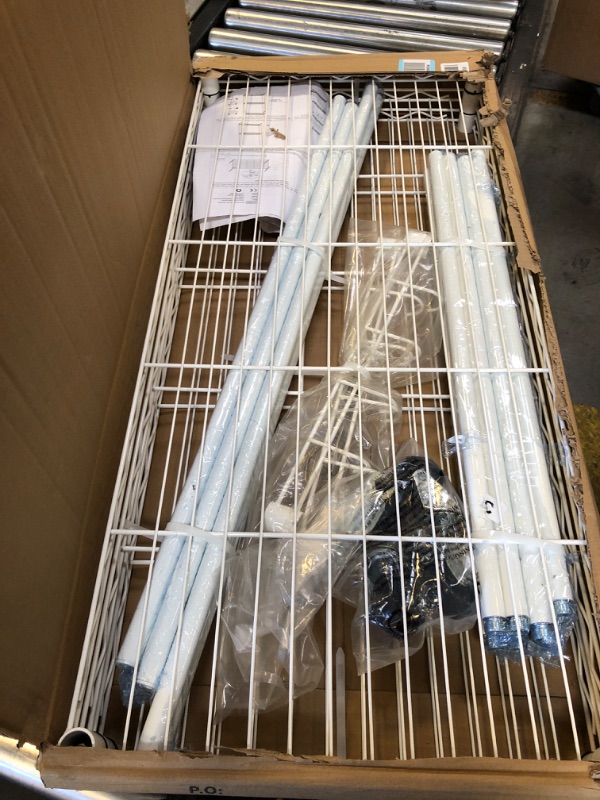 Photo 1 of Homdox 3 Tier Heavy Duty Garment Rack with Wheels, Adjustable Wire Clothes Rack with Double Hanging Rods, Portable Closets for Hanging Clothes with Side Hooks, White