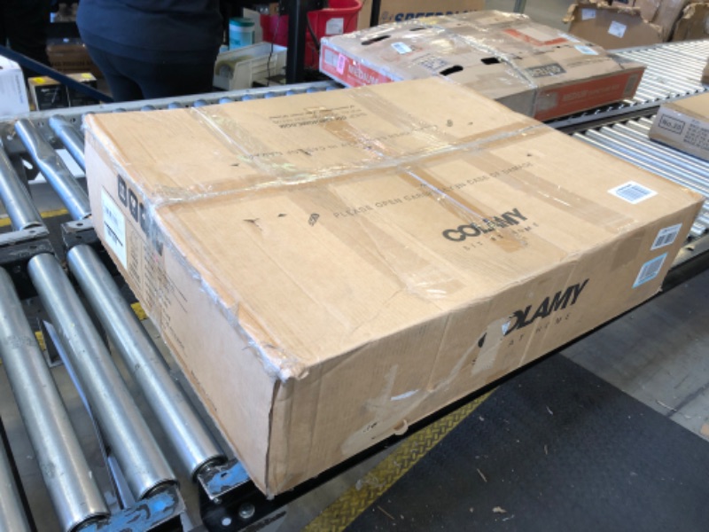 Photo 1 of COLAMY Bar Stool, Counter Height Bar Stools, Upholstered Counter Stool with Wood Legs for Kitchen Island Dining Room Bar, Beige