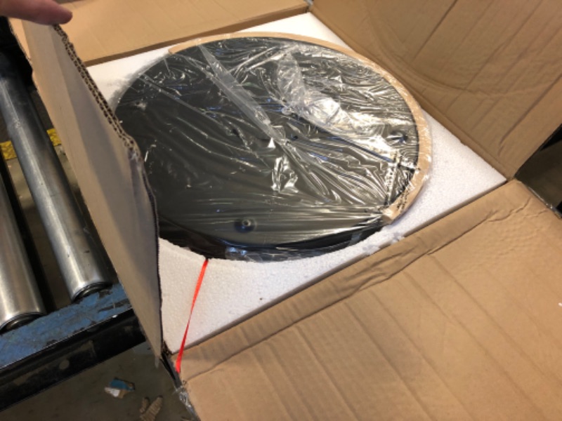 Photo 1 of Peblto Modern LED Close to Ceiling Light, Round Flush Mount Ceiling Lighting Fixture, Matte Black with Wood Accent, Minimalist Kitchen Light Fixtures for Bedroom, Entryway, Living Room, 15.8in