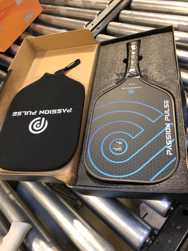 Photo 2 of 2024 Pickleball Paddle,Raw Carbon Fiber Surface?CFS? 16mm High Grit & Spin, V6 Pro Pickleball Rackets Designed for Ultimate Spin & Consistency- Includes Paddle Cover?Black&Blue?