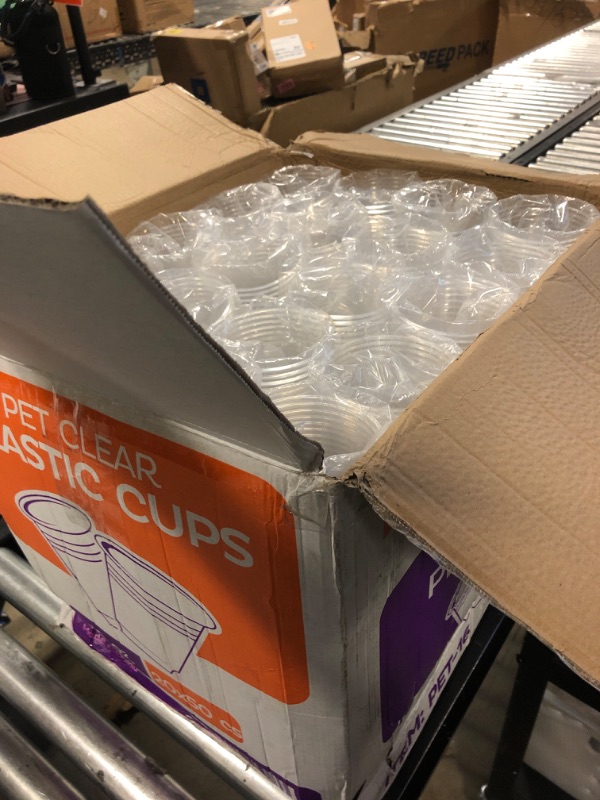 Photo 2 of 16 oz Clear Plastic Cups Bulk [1000 Pack - 16oz.] - Disposable PET Plastic Cups in Bulk (Compatible with Lids) for Cold Iced Coffee, Bubble Tea, Milk Shakes, Smoothies, Beer & To-Go - 16 Ounce Cup