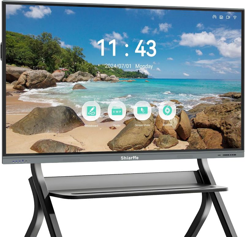 Photo 1 of -FACTORY SEALED- Smart Board 55 Inch 4K UHD Touchscreen Digital Whiteboard, App-Compatible Interactive Presentation Display for Classroom, Office, and Home
