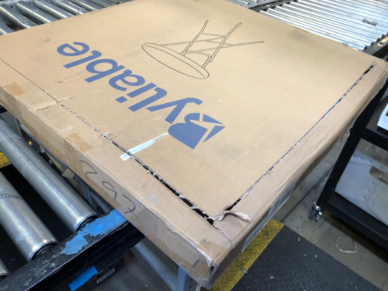 Photo 1 of Byliable 32in Cocktail Table White High Top Folding Table, Portable Bar Height Folding Table Round with Removable Gray Legs, Indoor Outdoor Banquet Table for Parties, Commercial, Speech, Dining