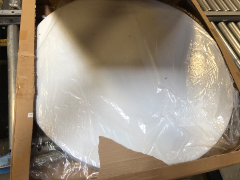 Photo 1 of Byliable 32in Cocktail Table White High Top Folding Table, Portable Bar Height Folding Table Round with Removable Gray Legs, Indoor Outdoor Banquet Table for Parties, Commercial, Speech, Dining